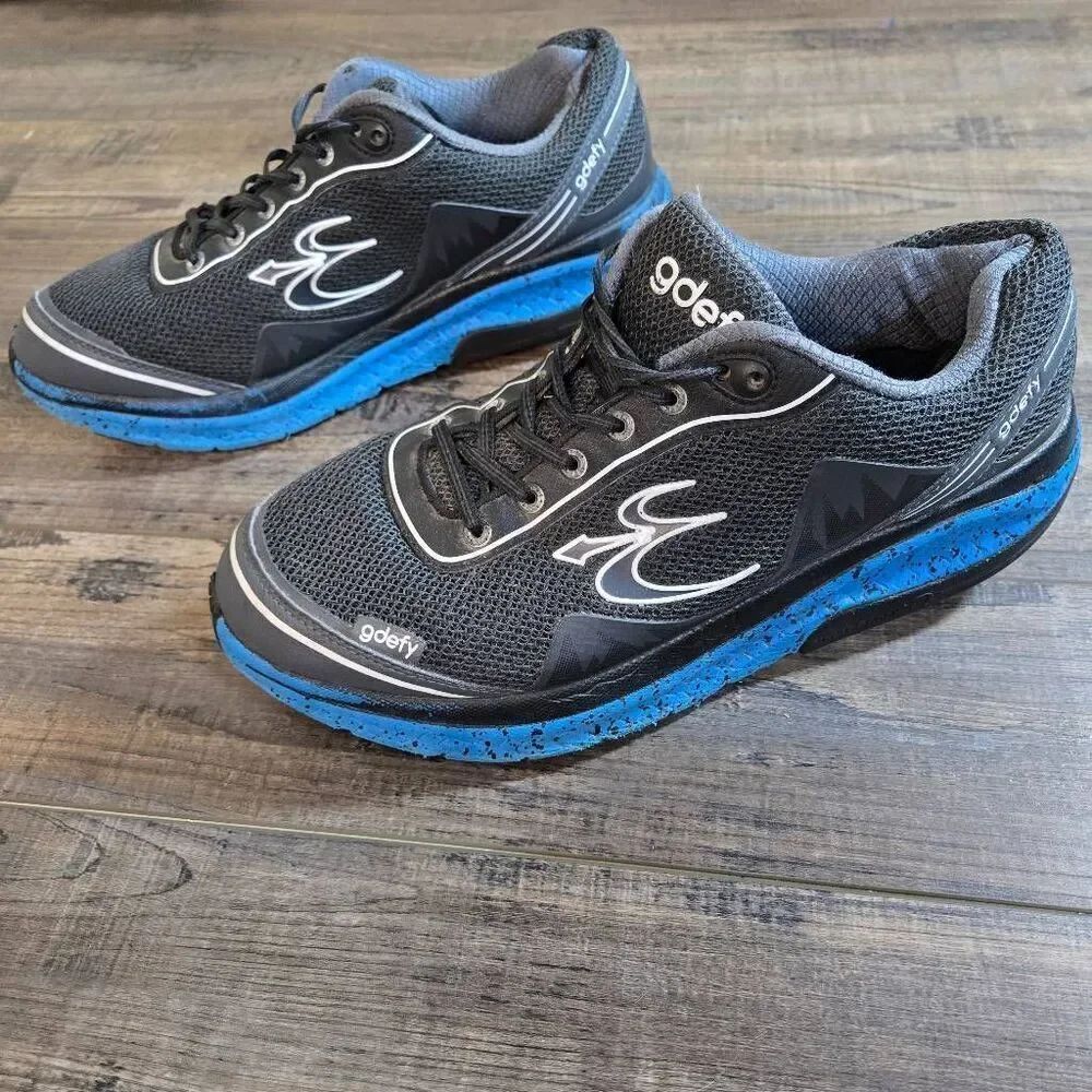 G-Defy 11.5 men's sneakers Gravity Defyer walking shoes black blue orthopedic co
